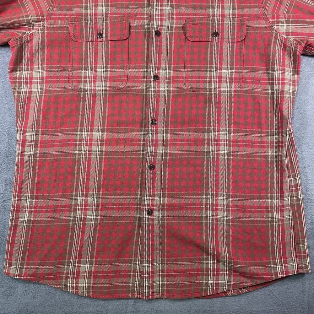 American Living Button Up Shirt Red Plaid Men’s M Cotton Elbow Patch Preppy - Picture 2 of 9